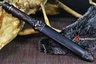 Tiger Short Sword Red blue Damascus Folded Steel Chinese Double Edge Han Jian       