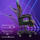 With Ergonomic Gaming Computer Chair Lumbar Light Support footrest headrest led