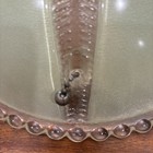 Vintage Art Deco Style Clear Green Glass Lamp Light Shade 1930s Era Chain Held