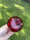 Vintage Ruby Red Art Glass Perfume Bottle With Ball Stopper