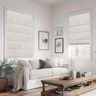 No Drill Cordless Blackout Linen Roman Shades Beige 31  W X 64  H