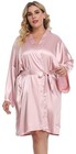 Womens Plus Size Satin Kimono Robes Short Silk Bathrobe Bridesmaid Wedding Pa   