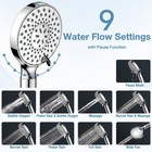 Filter Shower Head-9 Modes  High Pressure Water-saving  Doe Certified  72  Hose