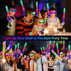 150 Pcs Glow In The Dark Party Supplies  16 Foam Sticks  16 Led Glasses  100 Glo