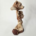 Native American Indian Warrior Chief W  Bear Faux Wood Resin Figurine Sculpture 