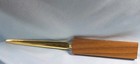 Vintage Mcm Wood Handle Brass Colored Metal Letter Opener