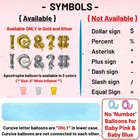Letter Balloons 16 Inch Cursive Custom Personalize Phrase Gold Silver Black Pink
