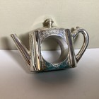 Vintage 1994 Godinger Silver Art Co  Ltd  Silver Plate Teapot Napkin Ring 