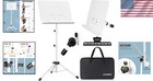 Elegant White Tripod Music Stand For Home stage Use  Adjustable   Portable