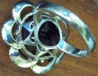 Huge Antique Vintage Ring Jewelry Quartz Gemstone Topaz Floral Mount Sterlng 6 2