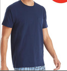 Hanes Mens 6 Pack Medium Pocket Crew Undershirt Pack - Blue Gray Red Green