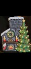Ceramic Bisque  Ready To Paint  Christmas Fireplace    Light Kit Included 