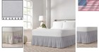 Easyfit Elastic Bed Skirt With Pom Pom Trim  18  Drop  Grey
