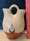 Pat Pauli Pottery Navajo Wedding Vase Lone Bird Crackle Glaze  chip 