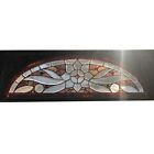 Antique American Stained  Leaded  Jewelled Glass Arched Window Transom C  1885