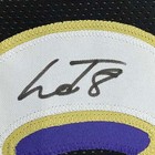 Framed Autographed signed Lamar Jackson 33x42 Baltimore Black Jersey Jsa Coa
