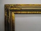 Large Wide  Vtg old  Solid Wood Ornate Gold Pic Frame 23 3 4 X 29 3 4