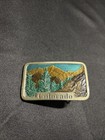 Vtg   1978 Indiana Metal Craft Colorado Mountains Silver Tone Metal Belt Buckle