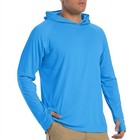Men Upf 50  Sun Protection Hoodie Long Sleeve Fishing Shirt Quick Dry Thumb Hole