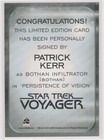 Star Trek Connections Autograph Patrick Kerr As Bothan Infiltrator Auto
