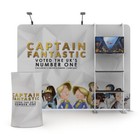 10ft Custom Trade Show Display Back Wall With Tv Stand And Shelves Spotlights