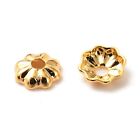 1000x Brass Real 18k Gold Long-lasting Plated Flower Multi-petal Bead Caps 3x1mm