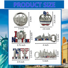 6 Pack Silver New York Souvenir Metal Ny Fridge Magnets Set Nyc s Fridge Magnet