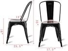 Set Of 4 Metal Chairs Kitchen Dining Room Chair Metal Restaurant Stackable Chair