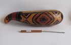 Traditional Guiro Instrument 12 3 4 h  Musical Percussion Peruvian Hand Carved