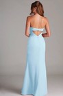 Nwt Azazie Leonis Sky Blue Sheath Strapless Chiffon Convertible Dress Sz A6