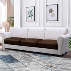 Couch Cushion Covers Leather-look 3pc Stretch Sofa Seat Slipcover Sets