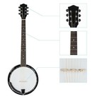 Top Grade Exquisite Professional Wood Metal 6-string Banjo White   Dark Golden