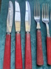 18pcs Vintage Rare Red Catalin Mixed Bakelite Cutlery Handles