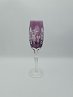 Set Of 4 Ajka Cut Crystal Champagne Flute 9  Tall Stemware   Grapes   Starburst