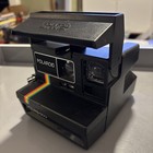 Vintage Polaroid Onestep 600 Instant Film Land Camera W  Rainbow Stripe - Works 