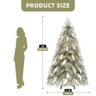 6ft Snowy Christmas Tree W  400 Warm Lights  355 Tips   Feather Winter Accents