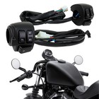 Black Motorcycle 1  Handlebar Hand Grips W  Switches Control Housing For Harley