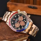 Men s All-steel Three-eye Quartz Watch 100m Waterproof