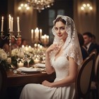 Psyqtsuary White Lace Veil Bridal Wedding Veils Spanish Style Laces Veil Veils 