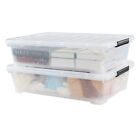 3 Pack Under Bed Storage Box 40 Qt Clear Latch Box Container Stackable Organizer