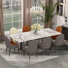 Wisfor Large Kitchen Dining Table 1 5-1 8m Extendable Marble Restaurant Tables