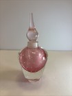 Vintage Pink Art Glass Perfume Bottle Featuring Bullicante Air Bubble Technique
