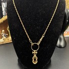 Vintage 14k Gold Filled Pocket Watch Chain Necklace   Hercules Love Knot Fob