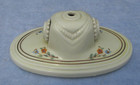 Vintage Art Deco Oval 2 Bulb Floral Porcelain Flush Mount Ceiling Light Fixture