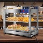 2-tier Commercial Food Warmer Display Countertop Pizza Cabinet Brand New