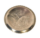 Vintage Hammered  Aluminum Mallard  Duck Coasters  Set Of 4  3  Round Rare