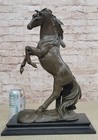Abstract Art Sculpture Bronze Copper Marble Horse Rearing Mars Statue Figurine