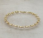 Kids Puffed Mariner Anchor Bracelet With Lobster Clasp Real 14k Yellow Gold