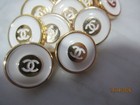 Chanel 10 Buttons   18mm  White  Strong Gold Tone Metal   This Is For 10