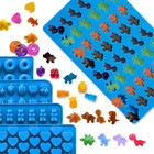 7pcs Gummy Candy Molds  Gummy Bear dinosaur fruit donut hearts Molds  Non-stick